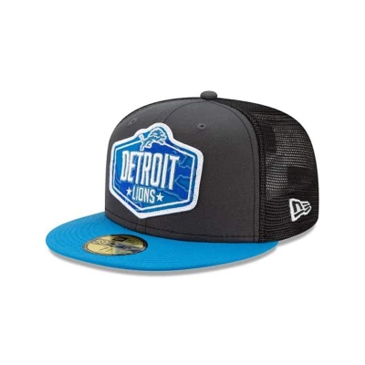 Grey Detroit Lions Hat - New Era NFL NFL Draft 59FIFTY Fitted Caps USA1347529